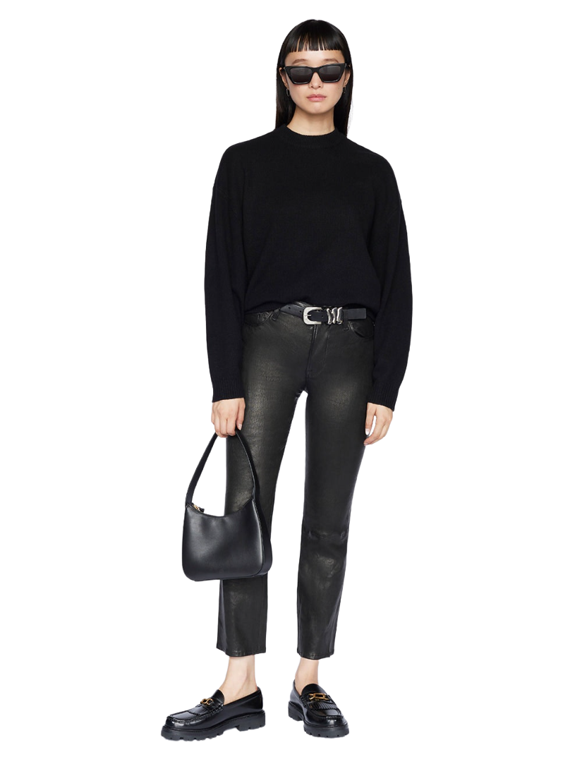 Le High Straight Leather - Noir