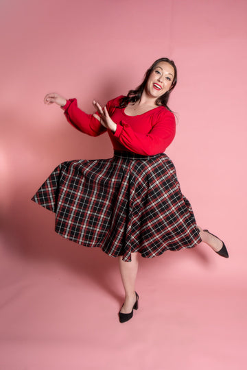 Haute Circle Skirt - Flannel, Black Plaid