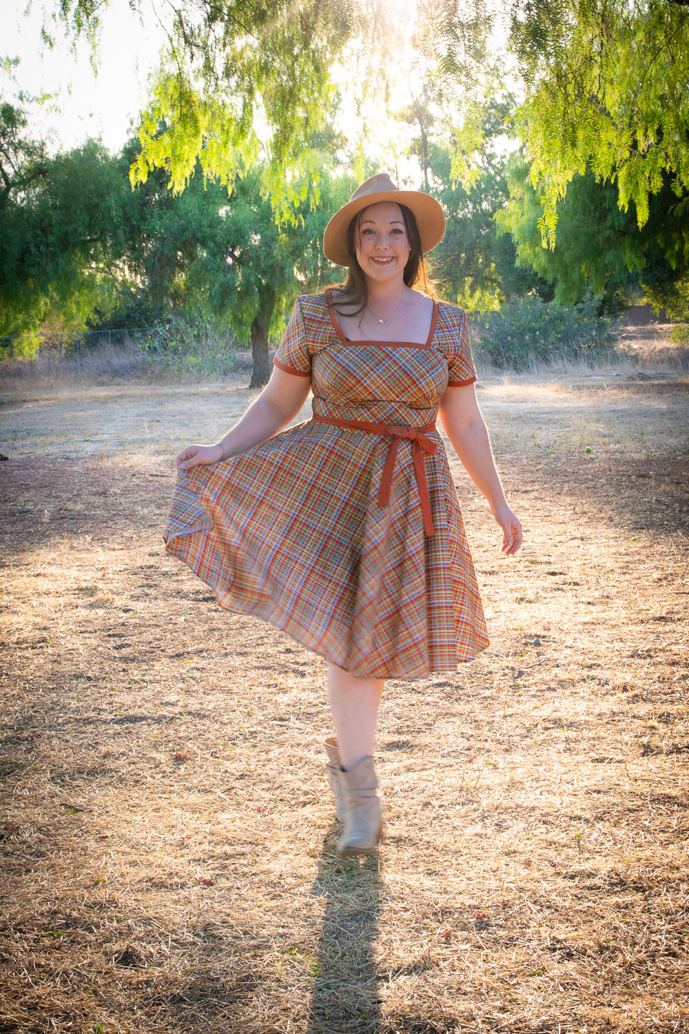 Simone Dress- Rusty Plaid *sale