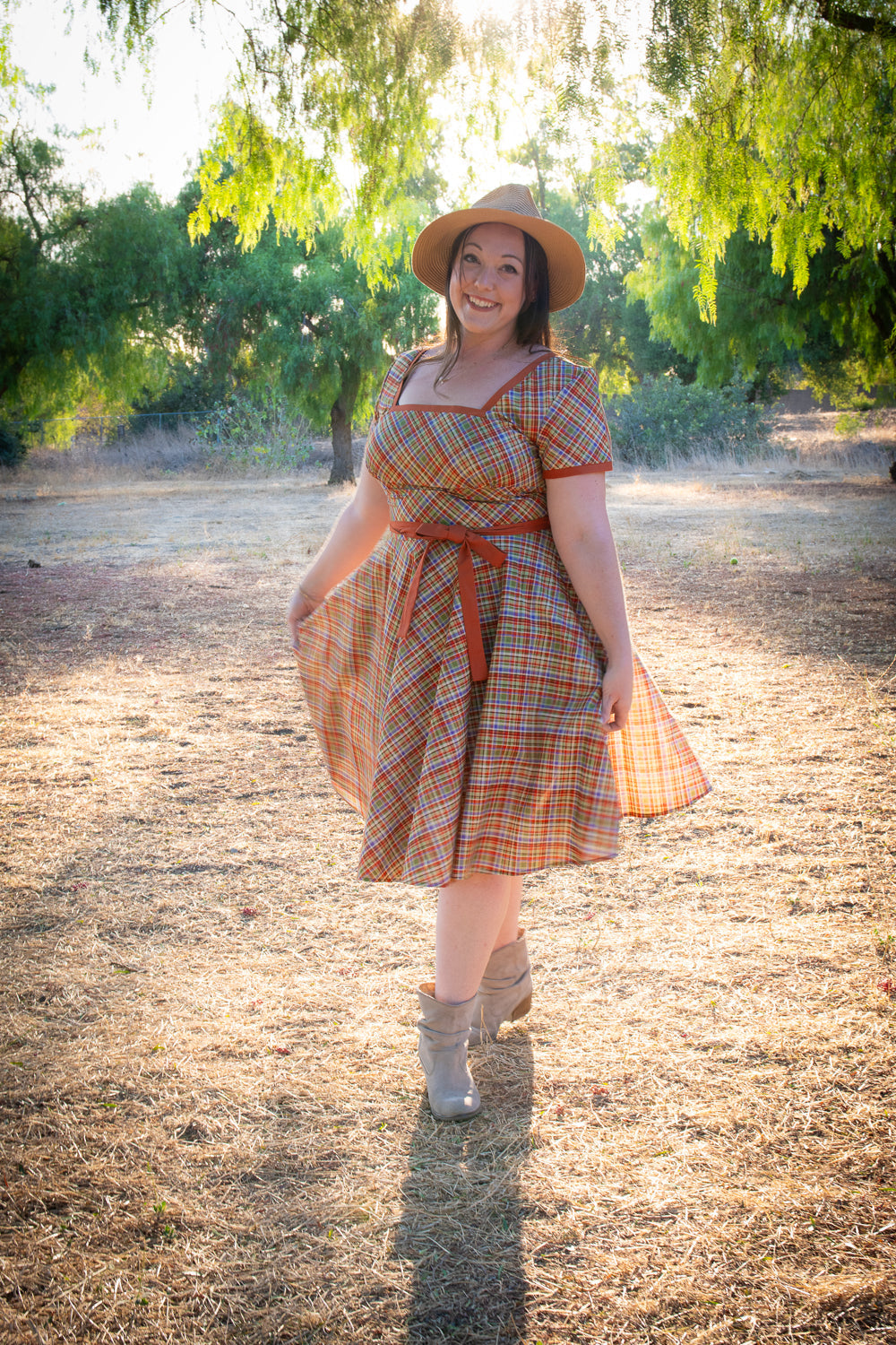Simone Dress- Rusty Plaid *sale