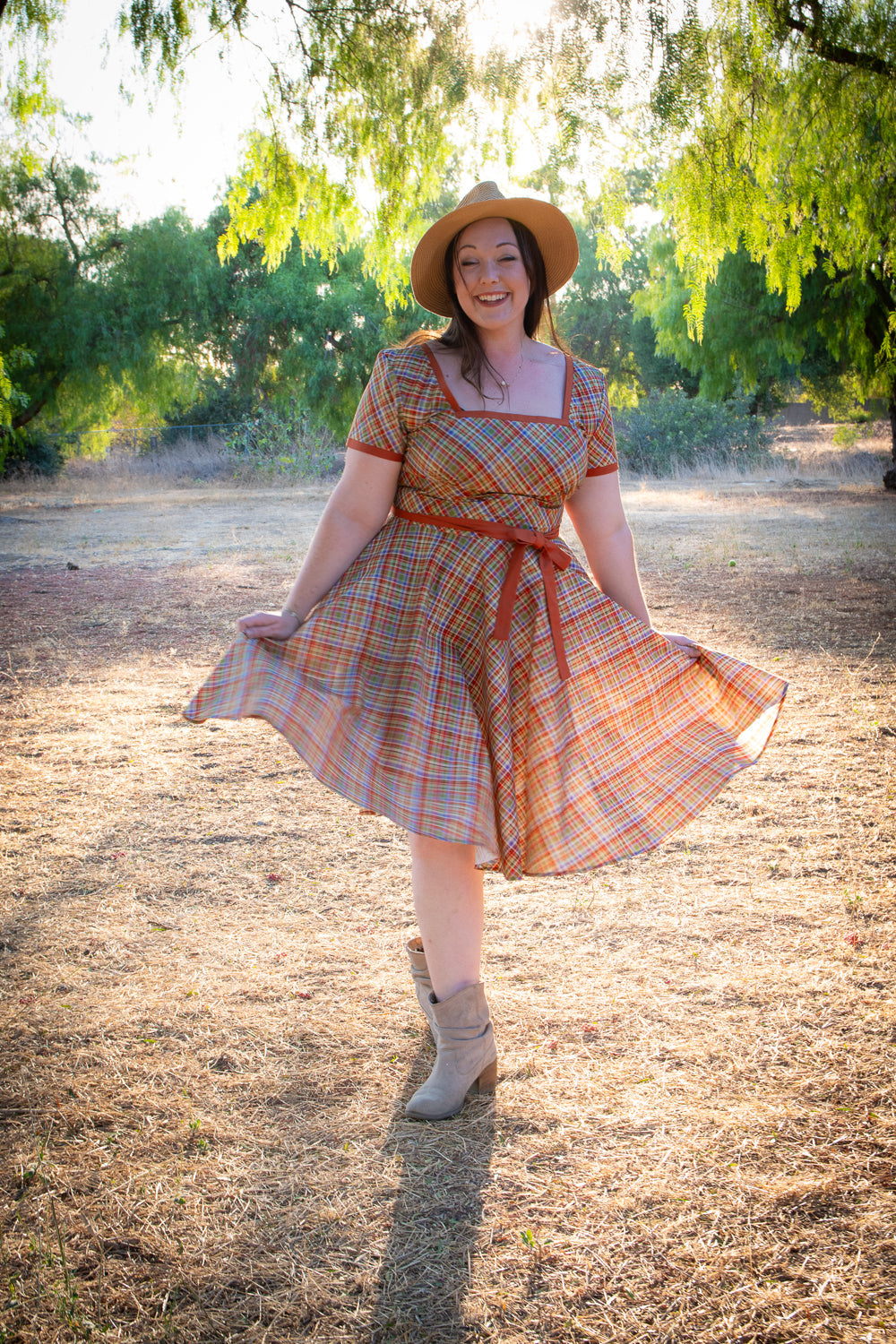 Simone Dress- Rusty Plaid *sale