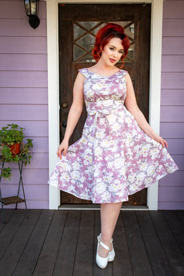 Amanda Dress - Huntington Gardens, Mauve*sale