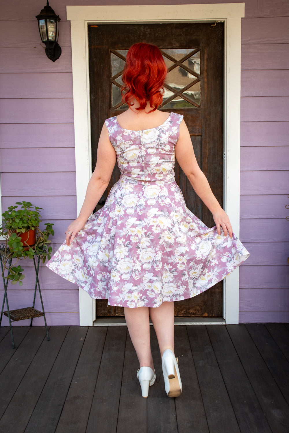 Amanda Dress - Huntington Gardens, Mauve*sale
