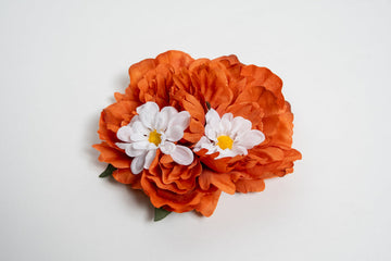 Orange Flower with Small White Flowers Hair Flower
