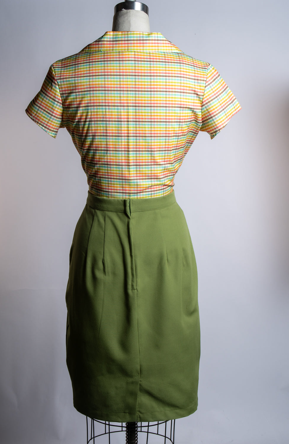 Basic Pencil Skirt- Canvas, Avocado