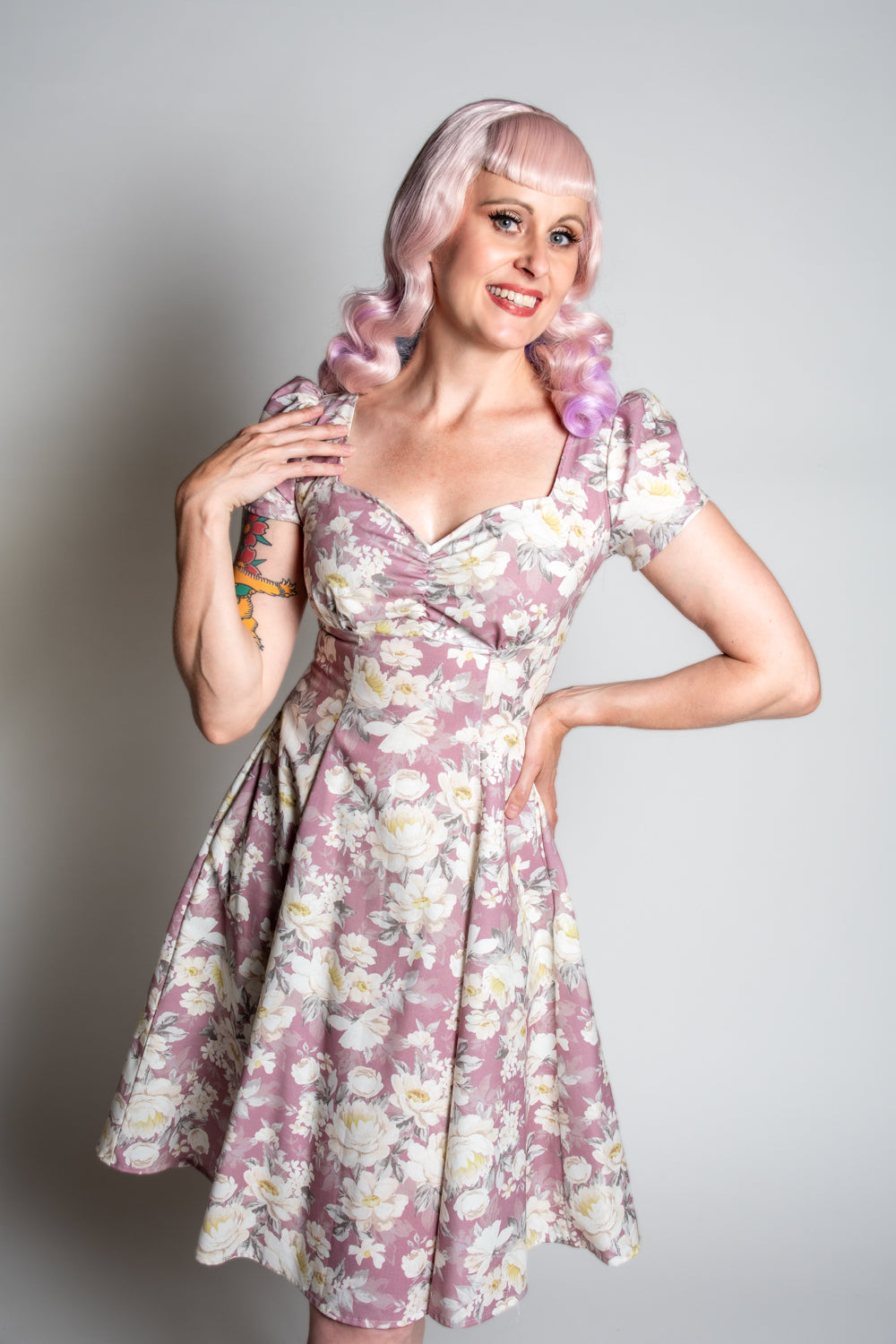 Bree Dress - Huntington Gardens, Mauve *sale