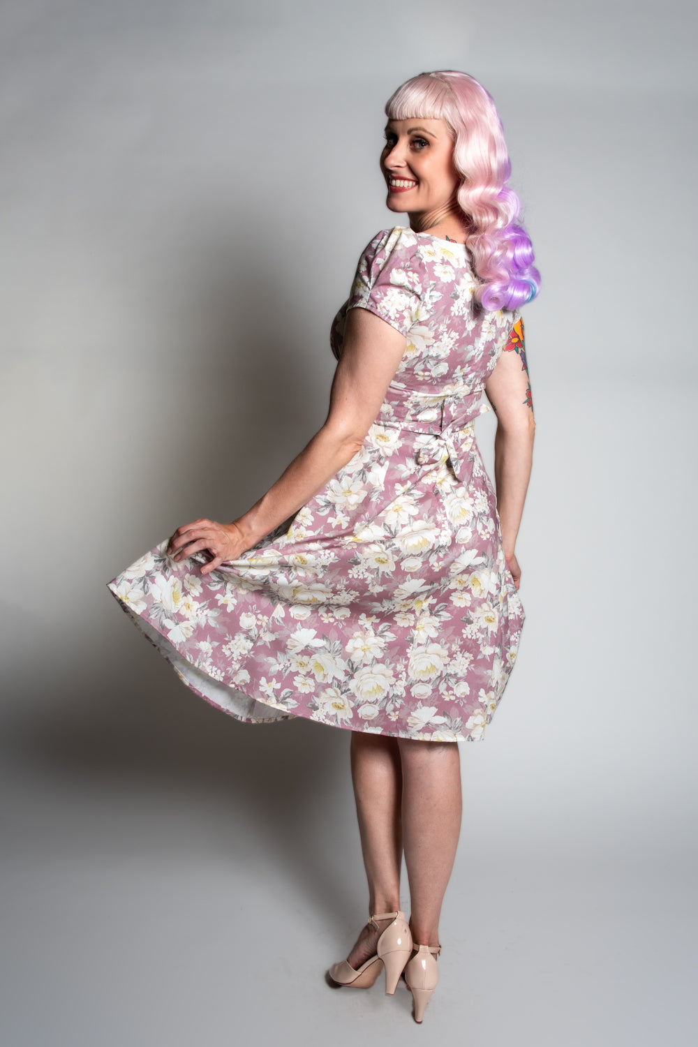Bree Dress - Huntington Gardens, Mauve *sale