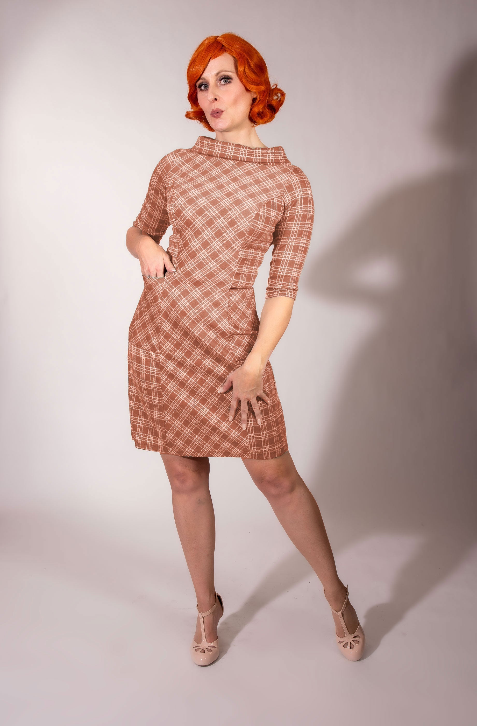 Dana Dress- Spice Plaid