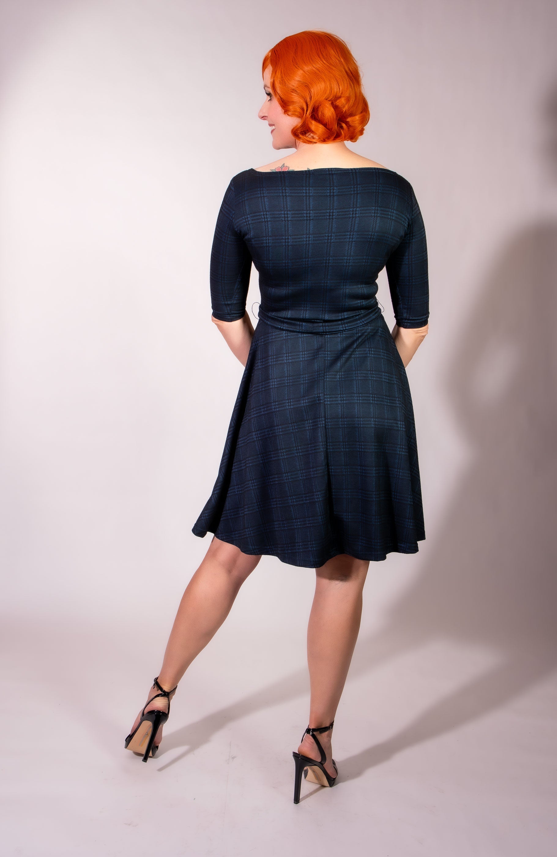 Josephina Dress- Black & Blue Plaid *sale