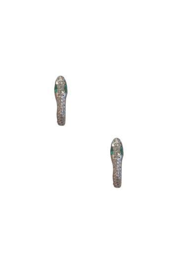 Large Pav¨¦ Snake Huggies - Silver