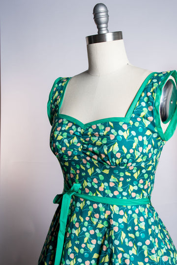 Sadie Dress- Green Cherries*sale