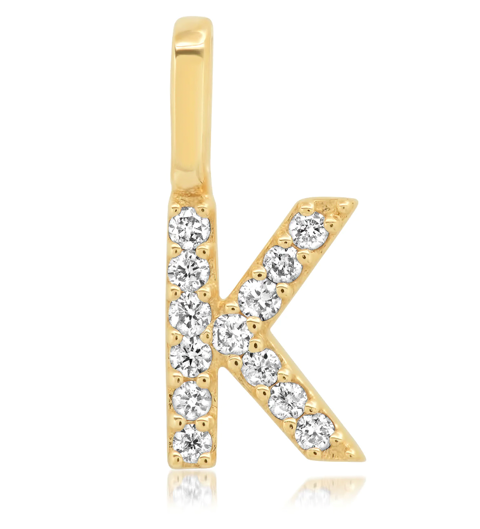 14k Diamond Pav¨¦ Monogram Pendant