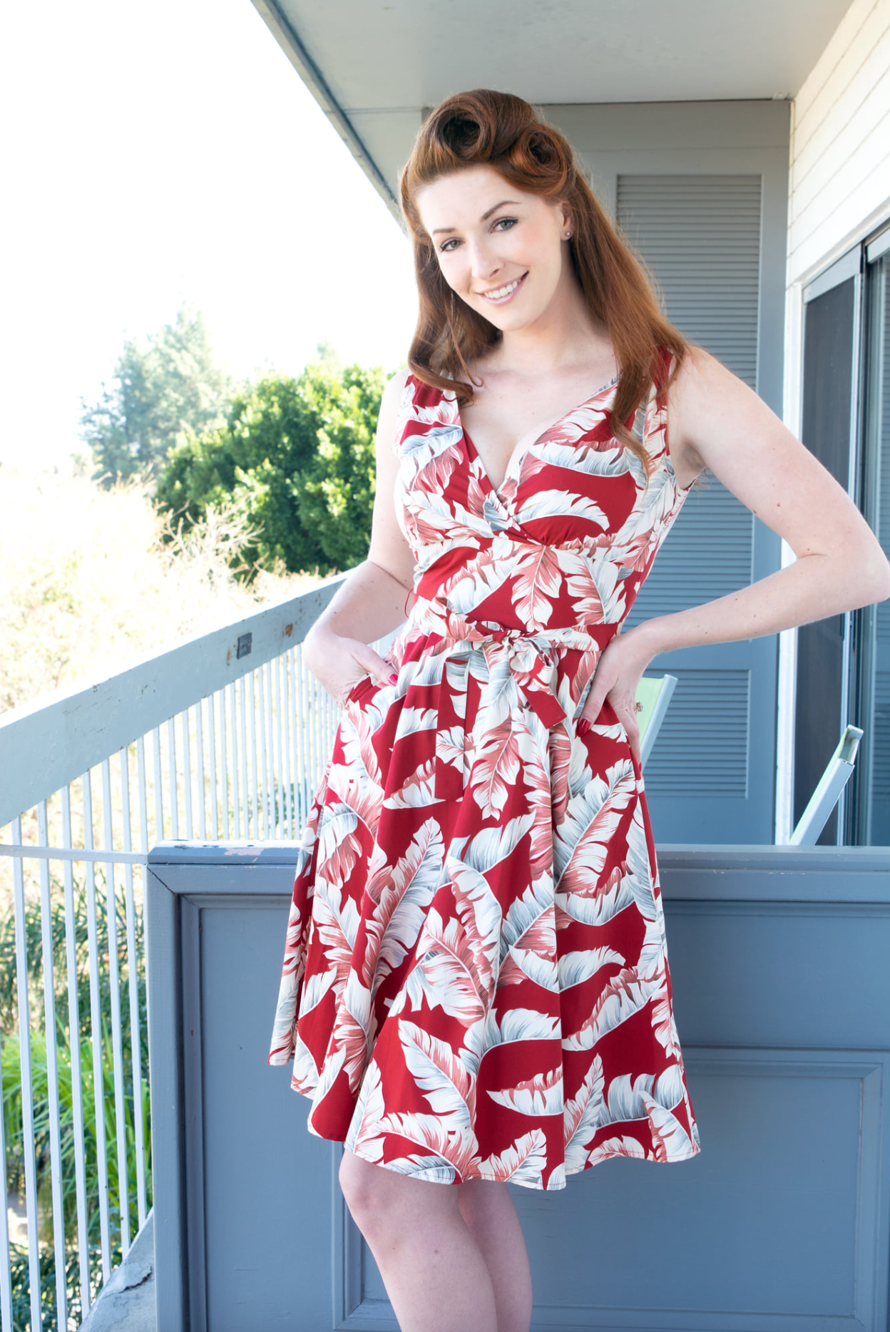 Marie Dress - Banana Leaf, Red