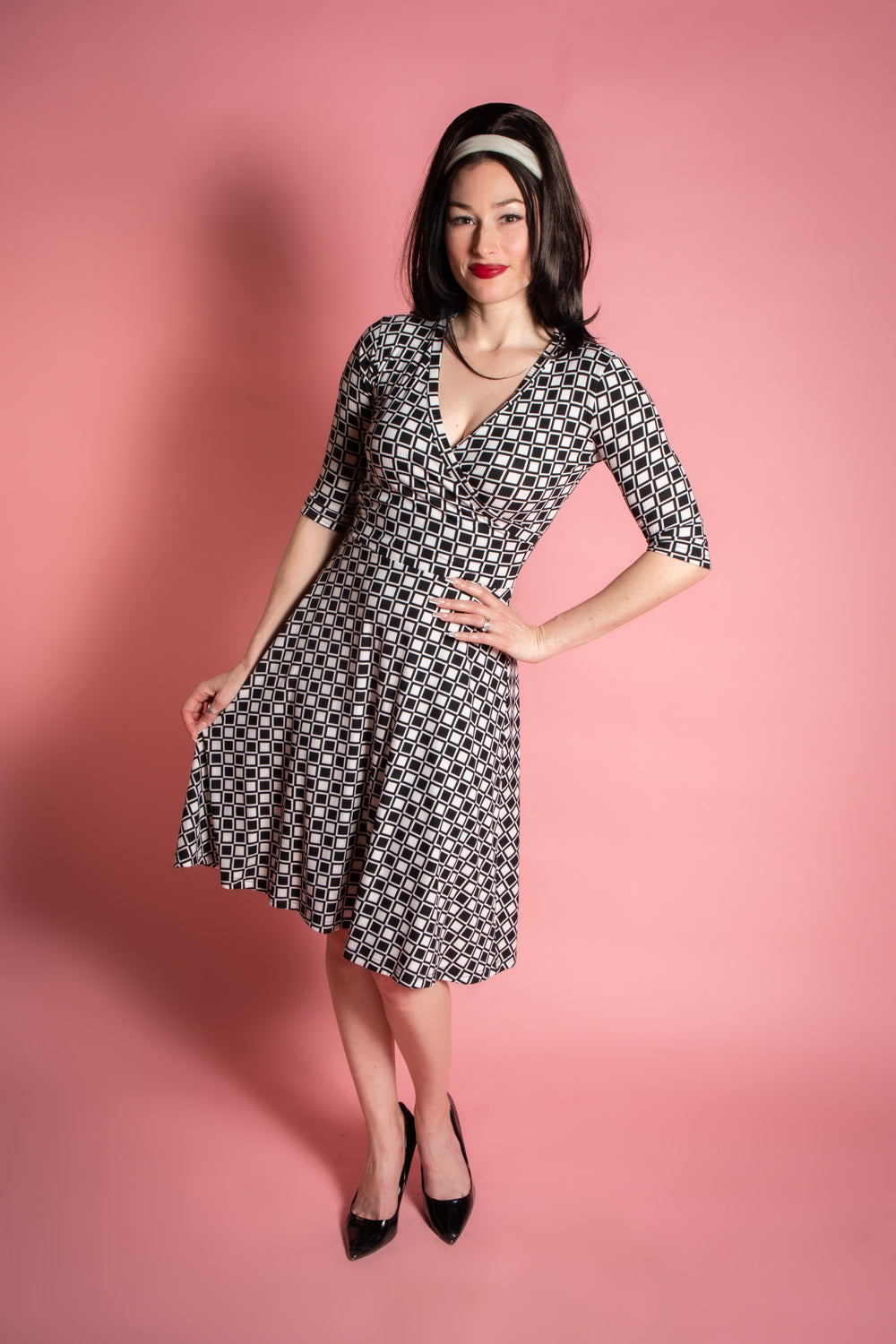 Joanie Knit Dress 3/4 Sleeve - Mod Squad Rib Knit *sale