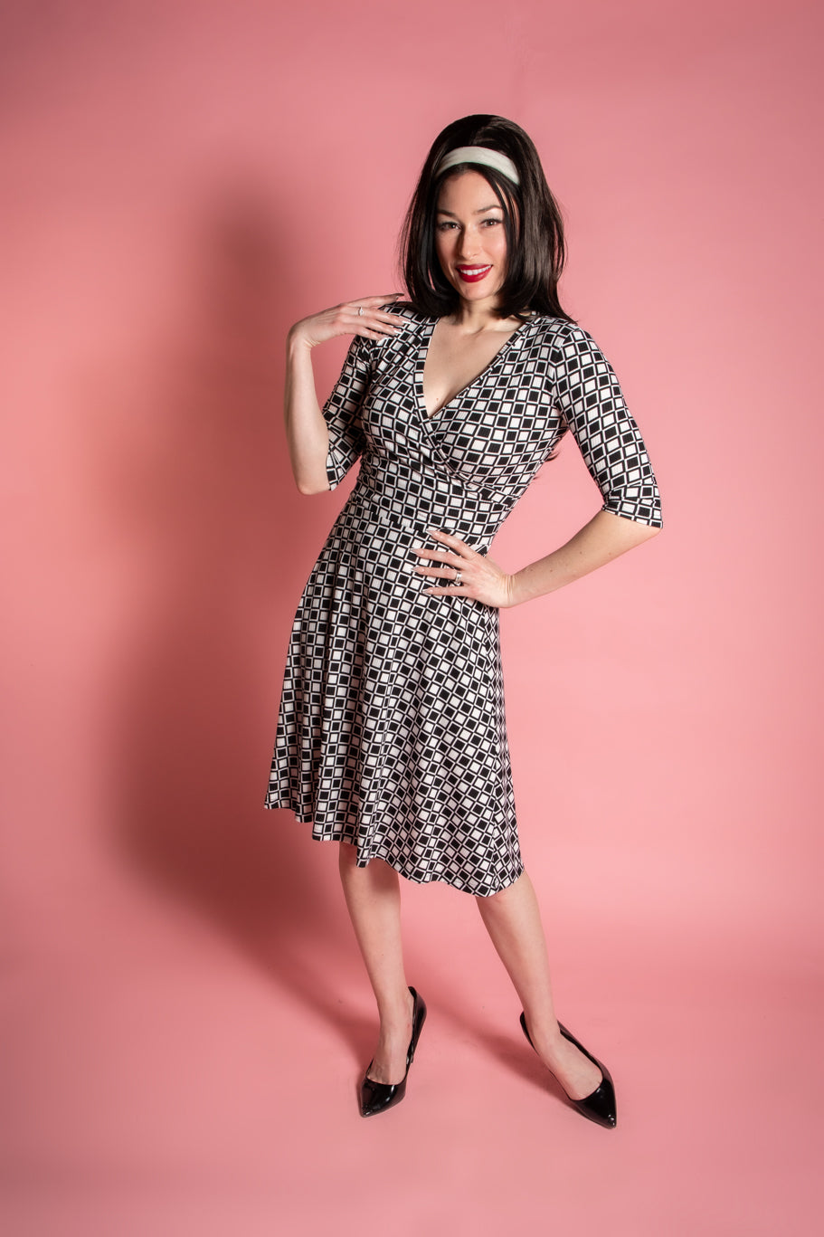 Joanie Knit Dress 3/4 Sleeve - Mod Squad Rib Knit *sale