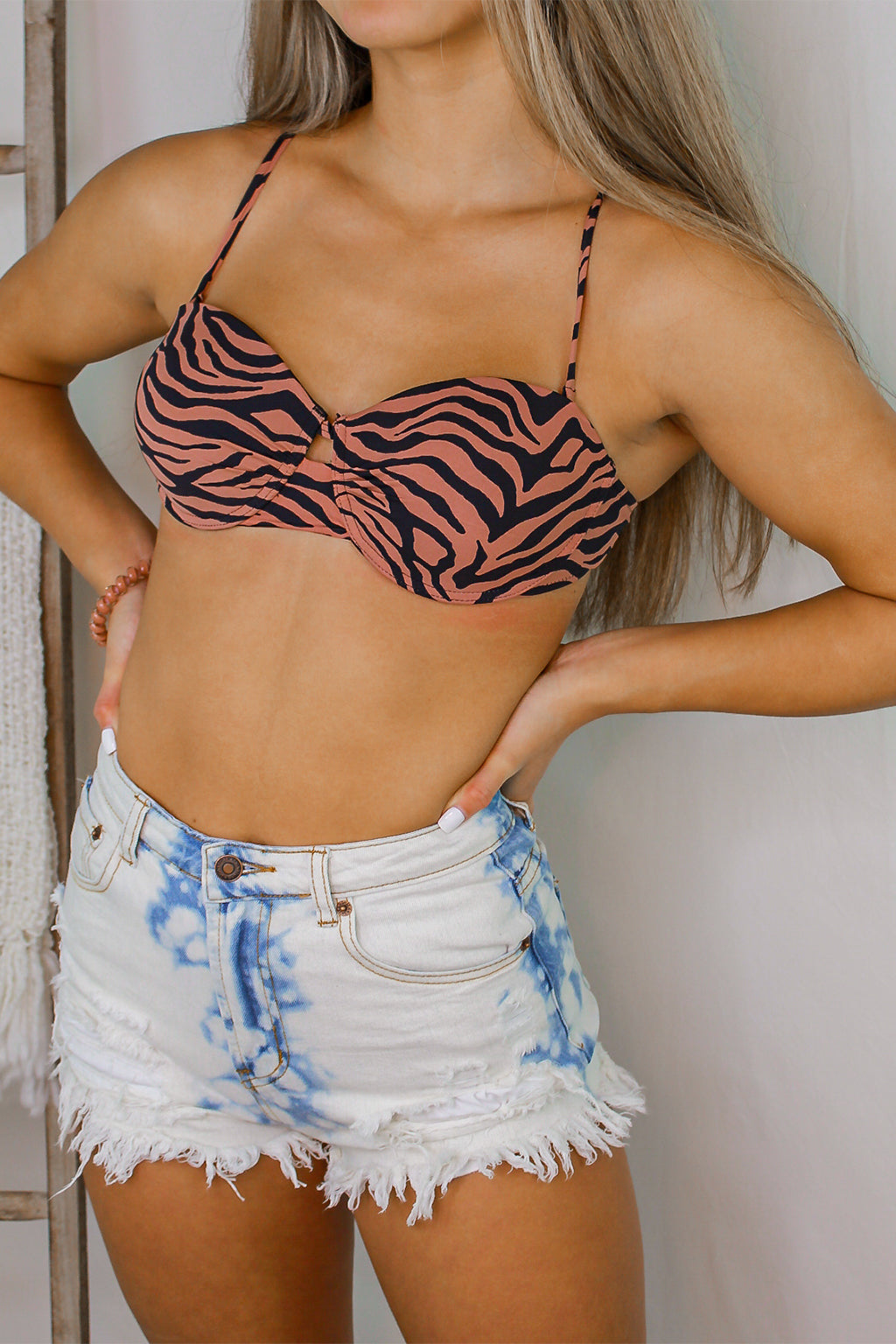 Tiger Print Two Piece Bikini Swimsuit