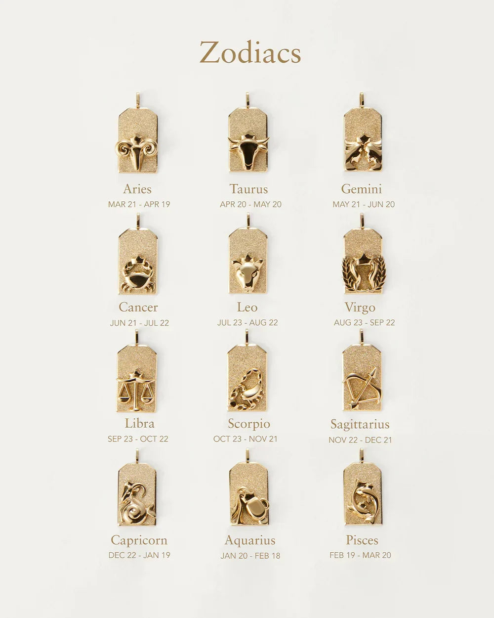 Zodiac Pendant Necklace - Gold