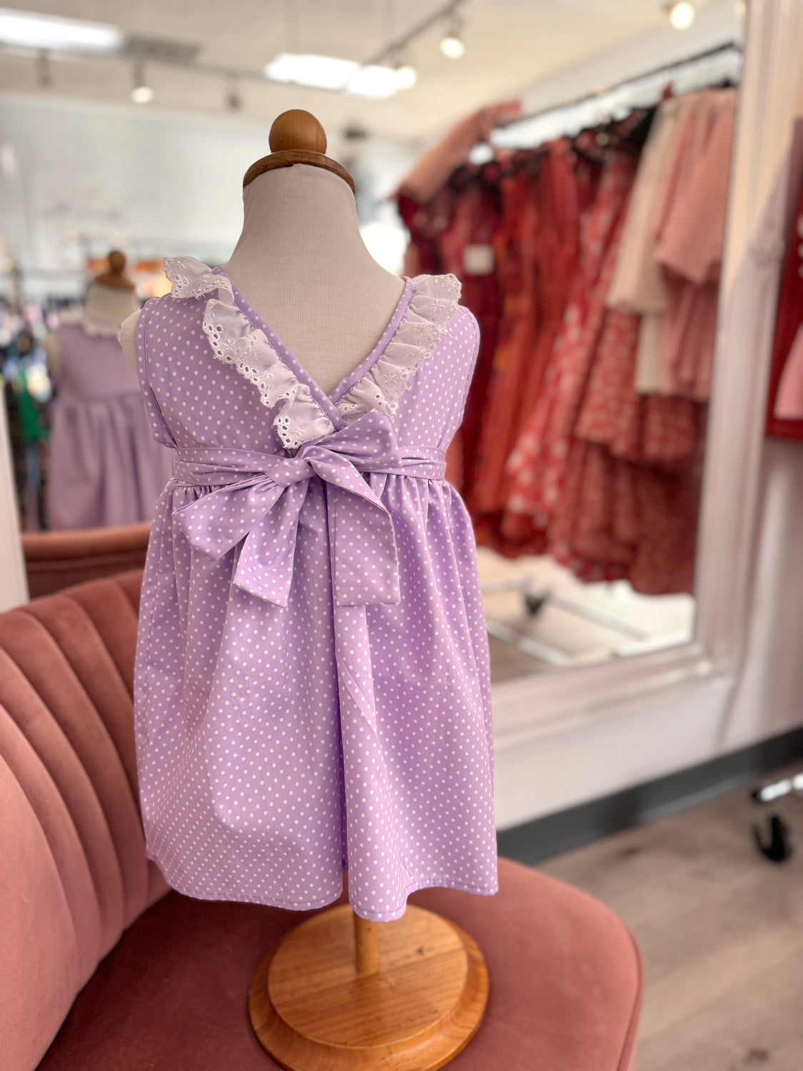 Enchanted Toddler Dress - Lavender Dot w/ frillies *sale