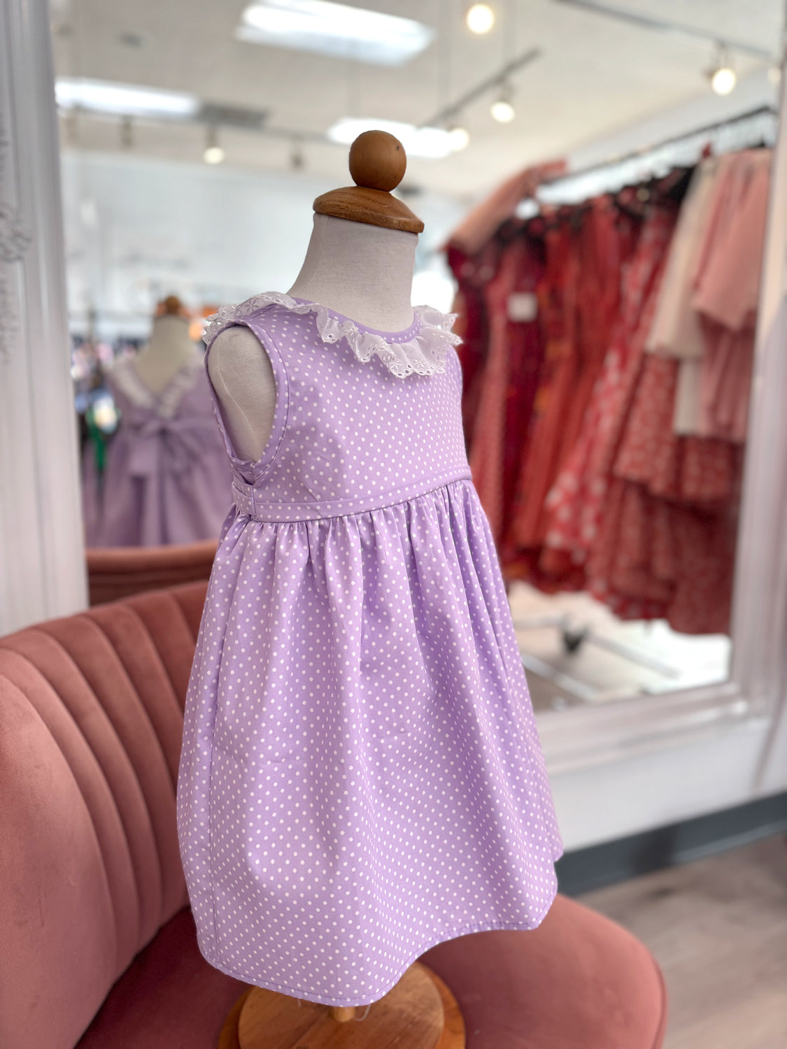 Enchanted Toddler Dress - Lavender Dot w/ frillies *sale