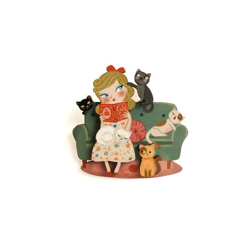 Cat Lover Brooch by Laliblue