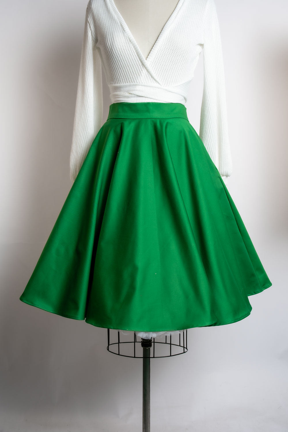 Circle Skirt - Kelly Green Sateen *sale