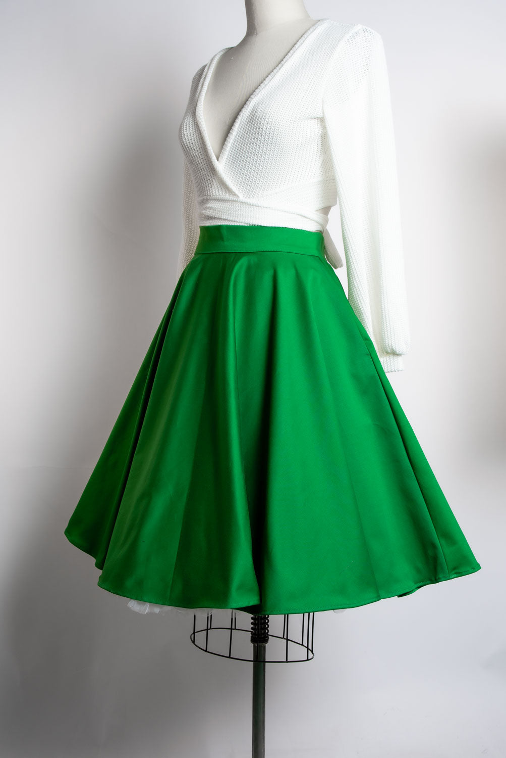 Circle Skirt - Kelly Green Sateen *sale